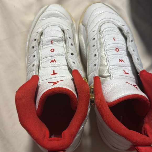 Air Jordan 12 Retro White and Gold Sneakers - Picture 2 of 7